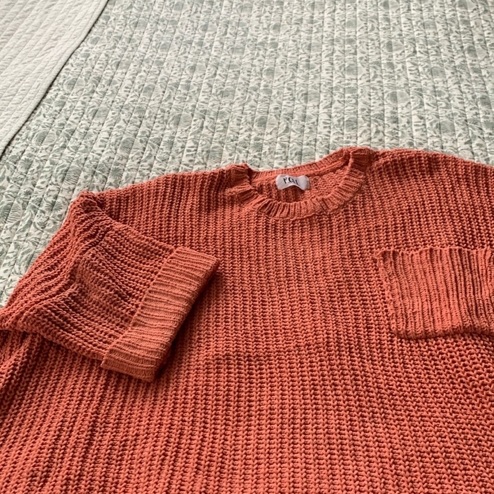 Beautiful orange chenille sweater